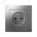 Розетка ATLASDESIGN без заземления 16А в сборе сталь