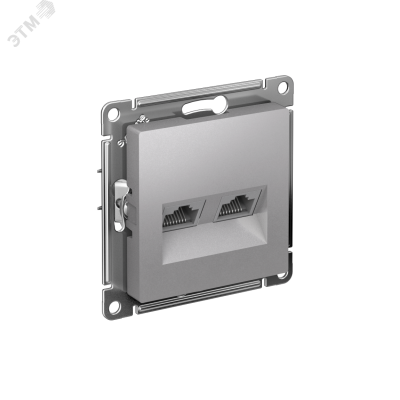 ATLASDESIGN РОЗЕТКА двойная компьютерная RJ45+RJ45, кат.6А, механизм, АЛЮМИНИЙ