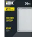 Светильник светодиодный ДВО 6560-P 36Вт 6500К 595х595х20 призма IEK