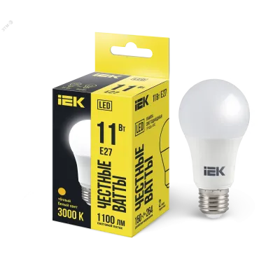 Лампа LED A60 груша 11Вт 230В 3000К E27 IEK