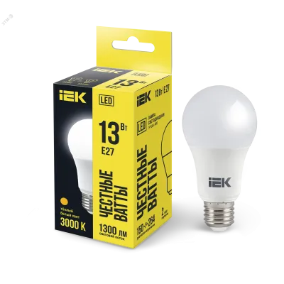 Лампа LED A60 груша 13Вт 230В 3000К E27 IEK