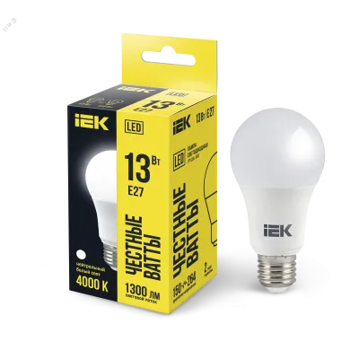Лампа LED A60 груша 13Вт 230В 4000К E27 IEK