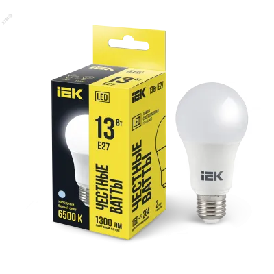 Лампа LED A60 груша 13Вт 230В 6500К E27 IEK