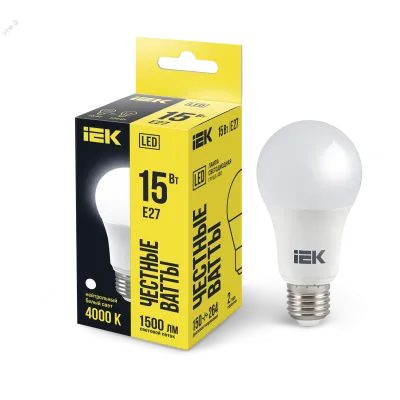 Лампа LED A60 груша 15Вт 230В 4000К E27 IEK