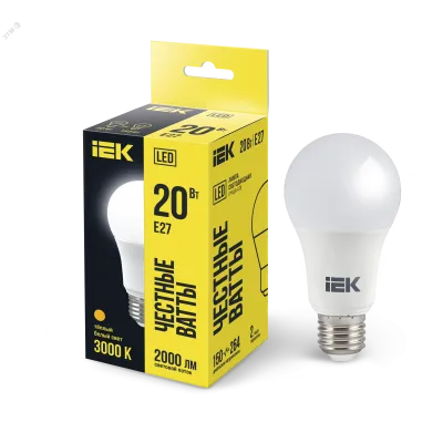 Лампа LED A70 груша 20Вт 230В 3000К E27 IEK