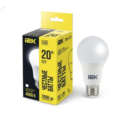 Лампа LED A70 груша 20Вт 230В 4000К E27 IEK