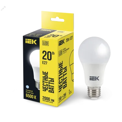 Лампа LED A70 груша 20Вт 230В 6500К E27 IEK