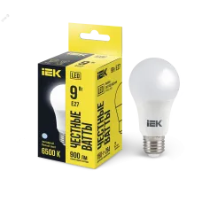 Лампа LED A60 груша 9Вт 230В 6500К E27 IEK