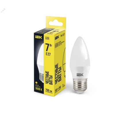 Лампа LED C35 свеча 7Вт 230В 3000К E27 IEK