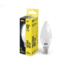 Лампа LED C35 свеча 9Вт 230В 3000К E14 IEK