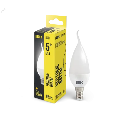 Лампа LED CB35 свеча на ветру 5Вт 230В 3000К E14 IEK