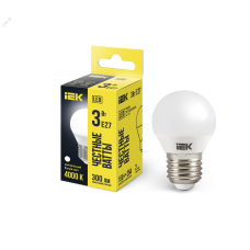 Лампа LED G45 шар 3Вт 230В 4000К E27 IEK