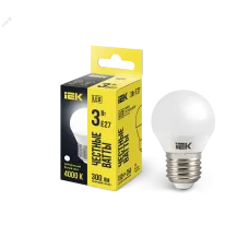 Лампа LED G45 шар 3Вт 230В 4000К E27 IEK