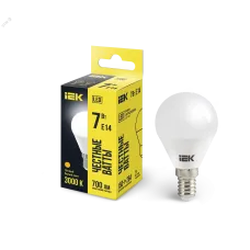 Лампа LED G45 шар 7Вт 230В 3000К E14 IEK