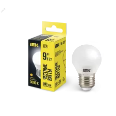 Лампа LED G45 шар 9Вт 230В 3000К E27 IEK