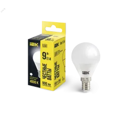 Лампа LED G45 шар 9Вт 230В 4000К E14 IEK