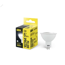 Лампа LED MR16 софит 5Вт 230В 4000К GU5.3 IEK