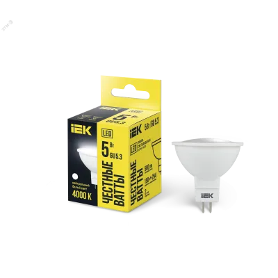 Лампа LED MR16 софит 5Вт 230В 4000К GU5.3 IEK