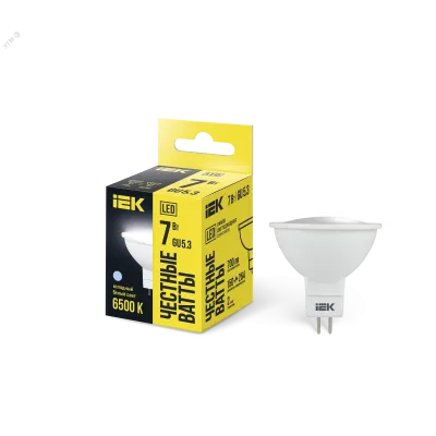 Лампа LED MR16 софит 7Вт 230В 6500К GU5.3 IEK