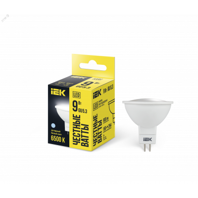 Лампа LED MR16 софит 9Вт 230В 6500К GU5.3 IEK