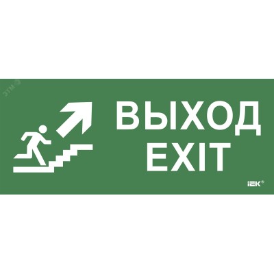 Этикетка самоклеющаяся 330х140 мм Выход/лестница вверх/фигура