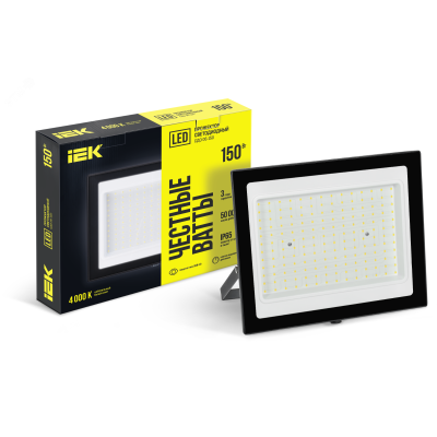 Прожектор LED СДО 06-150 IP65 4000К черный IEK