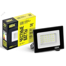 Прожектор СДО 06-20 светодиодный черный IP65 4000 K IEK