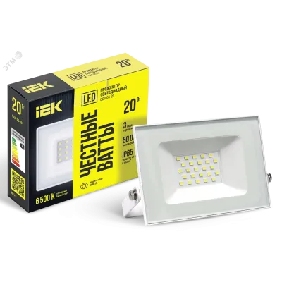 Прожектор LED СДО 06-20 IP65 6500K белый IEK