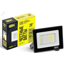 Прожектор СДО 06-20 светодиодный черный IP65 6500 K IEK