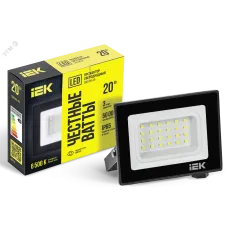 Прожектор СДО 06-20 светодиодный черный IP65 6500 K IEK