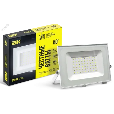Прожектор LED СДО 06-50 IP65 6500K белый IEK