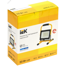 Прожектор LED СДО 06-50П переносной 6500К IP65 черный IEK