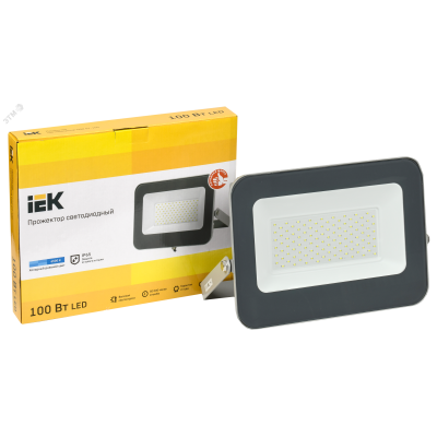 Прожектор СДО 07-100 светодиодный серый IP65 IEK
