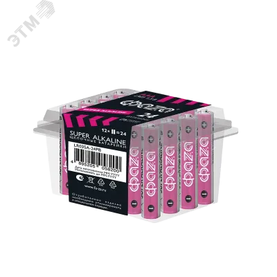 Элемент питания батарейки щелочные LR03 Super Alkaline PB-24 ФАZА