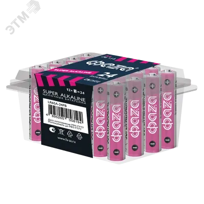 Элемент питания батарейки щелочные LR 6 Super Alkaline PB-24 ФАZА