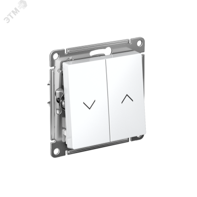 ATLASDESIGN 2-клавишный ВЫКЛЮЧАТЕЛЬ ЖАЛЮЗИ, 10А, мех., БЕЛЫЙ