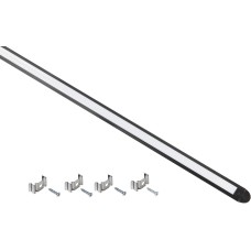 Профиль алюминиевый для светодиодной ленты 2207 встраиваемый трапециевидный 2м с комплектом аксессуаров (опал) черный