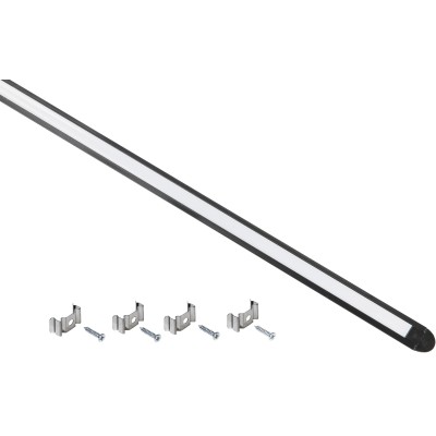 Профиль алюминиевый для светодиодной ленты 2207 встраиваемый трапециевидный 2м с комплектом аксессуаров (опал) черный