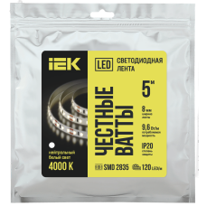 Лента LED 5м LSR-2835NW120-9,6-IP20-12В IEK