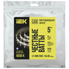 Лента LED 5м LSR-2835W60-4,8-IP20-12В IEK