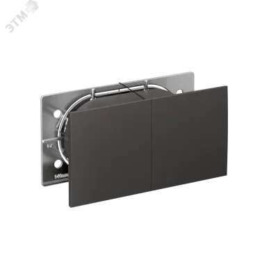ATLASDESIGN РОЗЕТКА двойн. с заземл.со штор.со сдвиж. крышк, 16А, в сборе, БАЗАЛЬТ