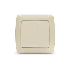 Маргарита выключатель двухклавишный  с/у, 10А, 220В, сл.кость (ivory) (еврослот)