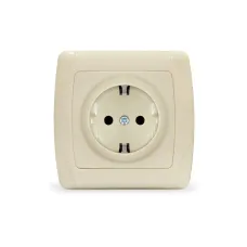 Маргарита розетка одноместная  с/з, с/у, 16А, 220В, сл.кость (ivory) (еврослот)