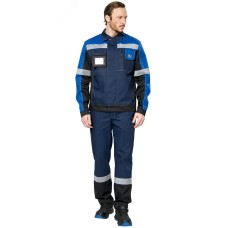 Куртка мужская рабочая летняя для ИТР Виват NEW сине-черно-васильковая, р. 104-108/182-188