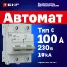 Выключатель автоматический AV-125 2P 100A (C) 10kA AVERES