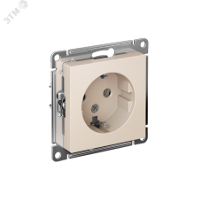 Розетка ATLASDESIGN с заземлением 16А механизм бежевый