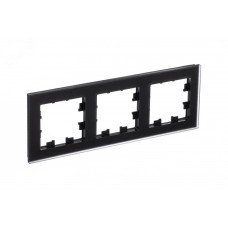 Рамка трехпостовая ATLASDESIGN NATURE, МАТОВОЕ ОРГАНИЧЕСКОЕ СТЕКЛО ЧЕРНЫЙ