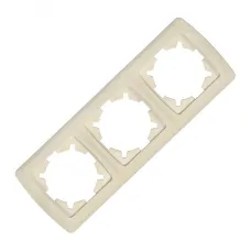 Маргарита Маргарита рамка трехместная горизонтальная  сл.кость (ivory) (еврослот)