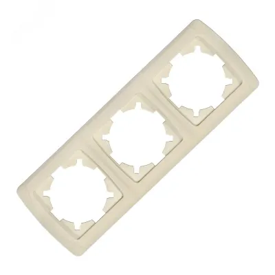 Маргарита Маргарита рамка трехместная горизонтальная  сл.кость (ivory) (еврослот)