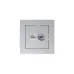 Розетка ATLASDESIGN двойная компьютерная+ТВ RJ45+TV категория 5E механизм алюминий